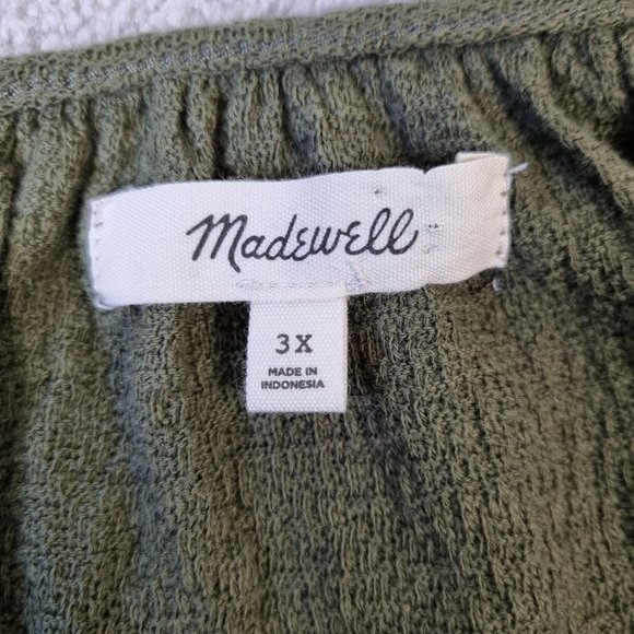 Madewell Tiered-Sleeve Blouse Miss Green Peasant Size 3X - Picture 4 of 14